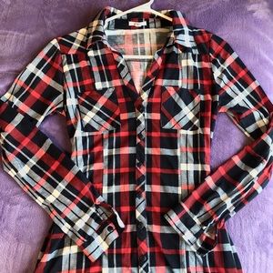 Ardene Plaid Long Sleeves Shirt-Dress